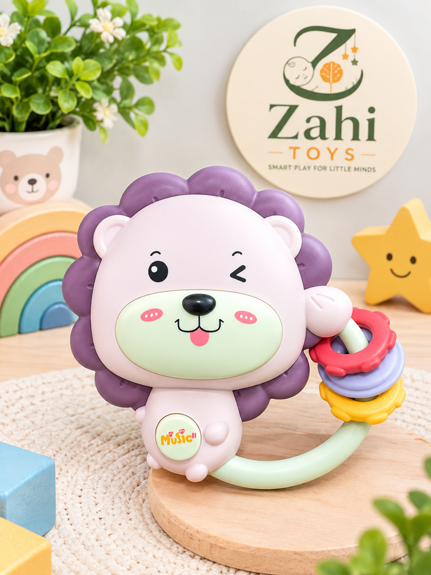 جغجغه دندانگیر شیر موزیکال و چراغ دار